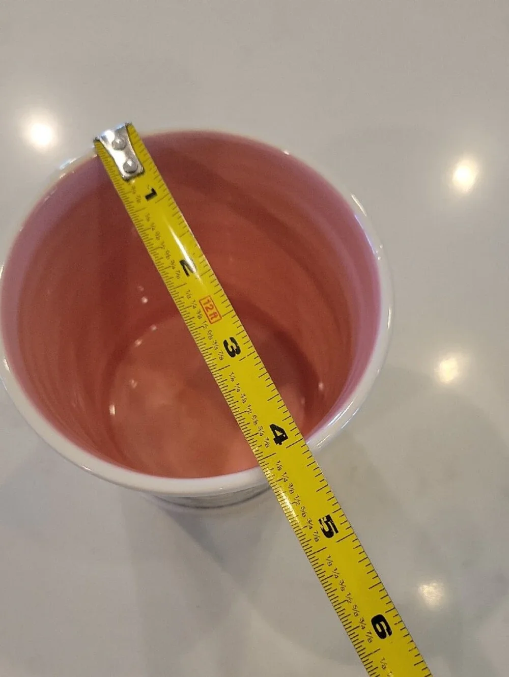 Bloom Floral Ceramic Planter with Pink Glaze Interior